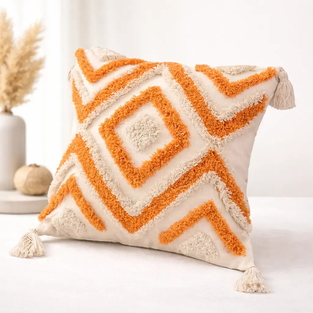 Sunset Diamond Tufted Cushion Covers 'n' Cuddles