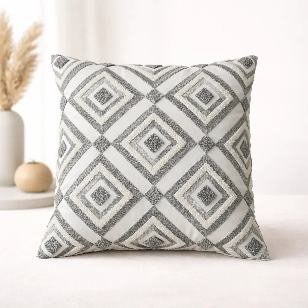 Geometric Diamond Tufted Cushion Covers 'n' Cuddles