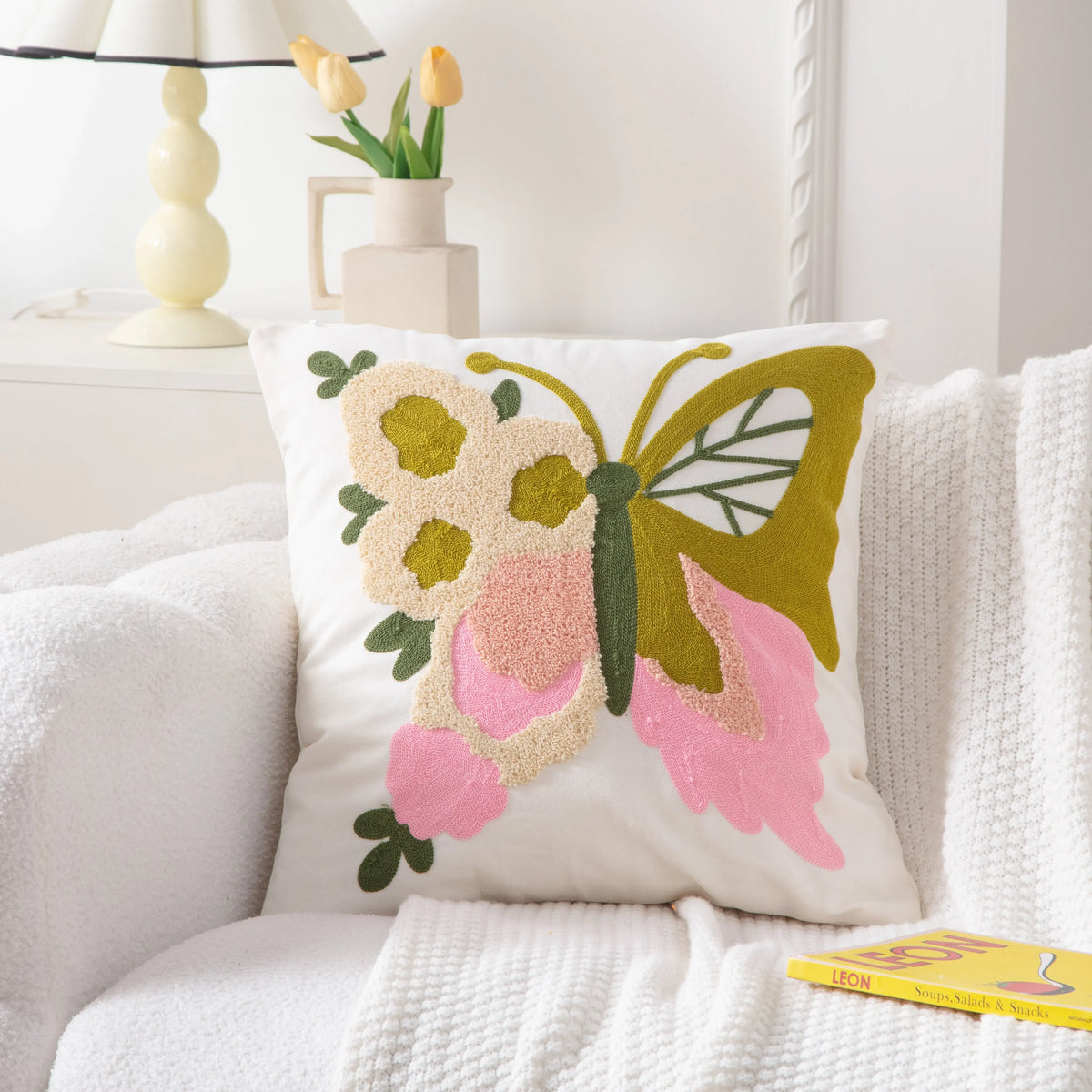 Pink & Green Butterfly Cushion Covers 'n' Cuddles