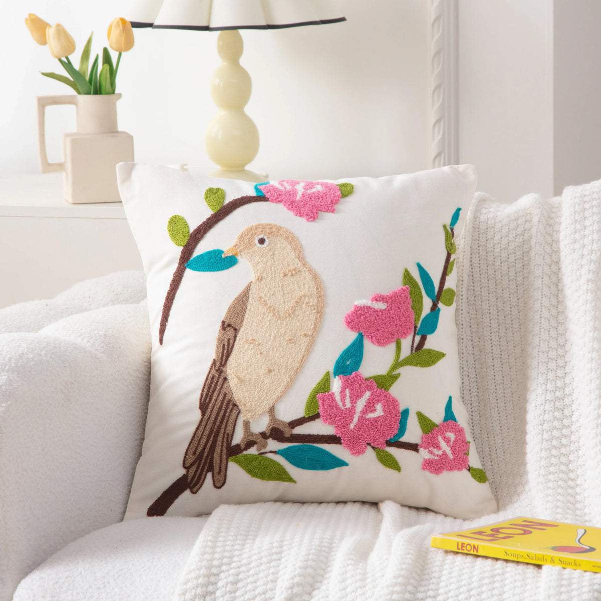 Rose Bird Cushion Covers 'n' Cuddles