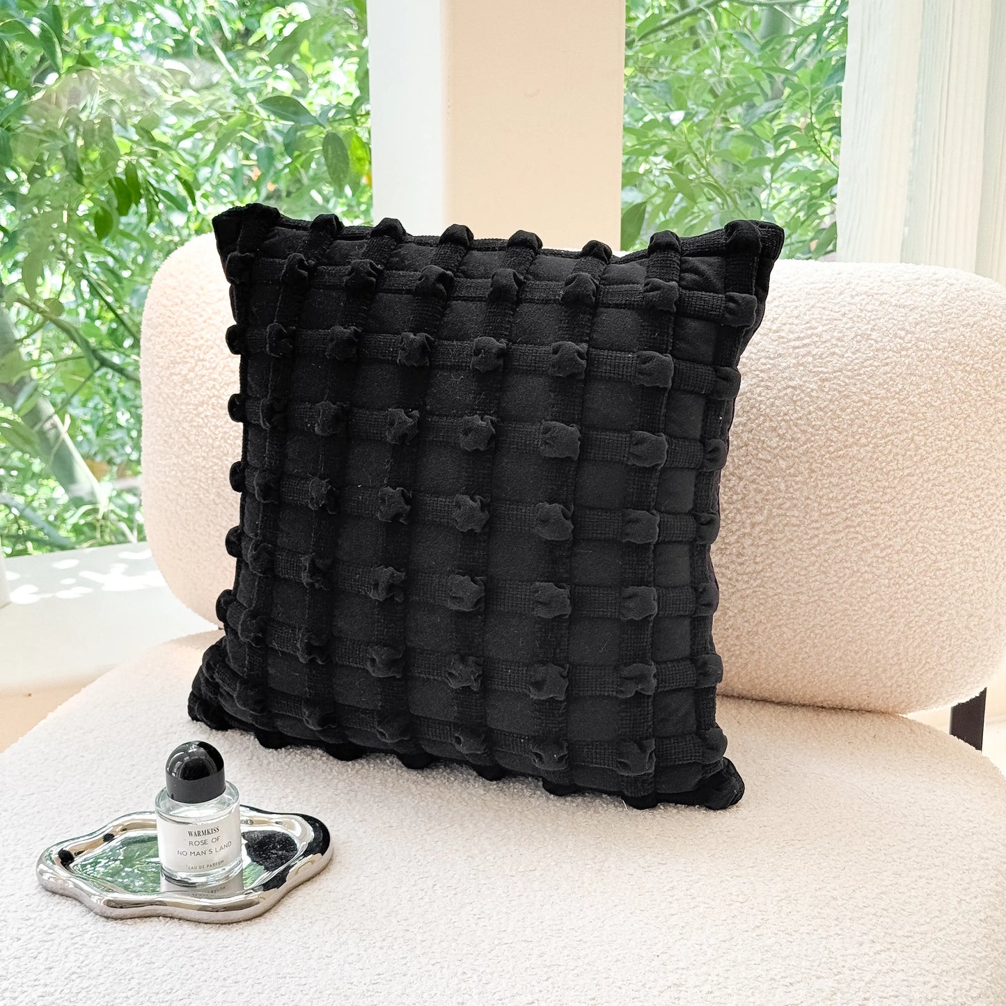 Bubble grid classic black cushion Covers 'n' Cuddles