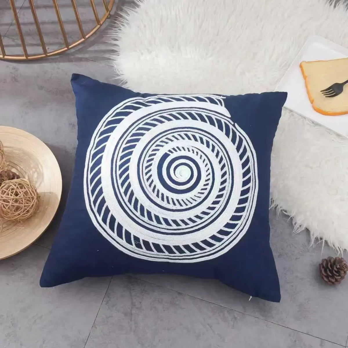 Spiral Conch Mediterranean Cushion Covers 'n' Cuddles