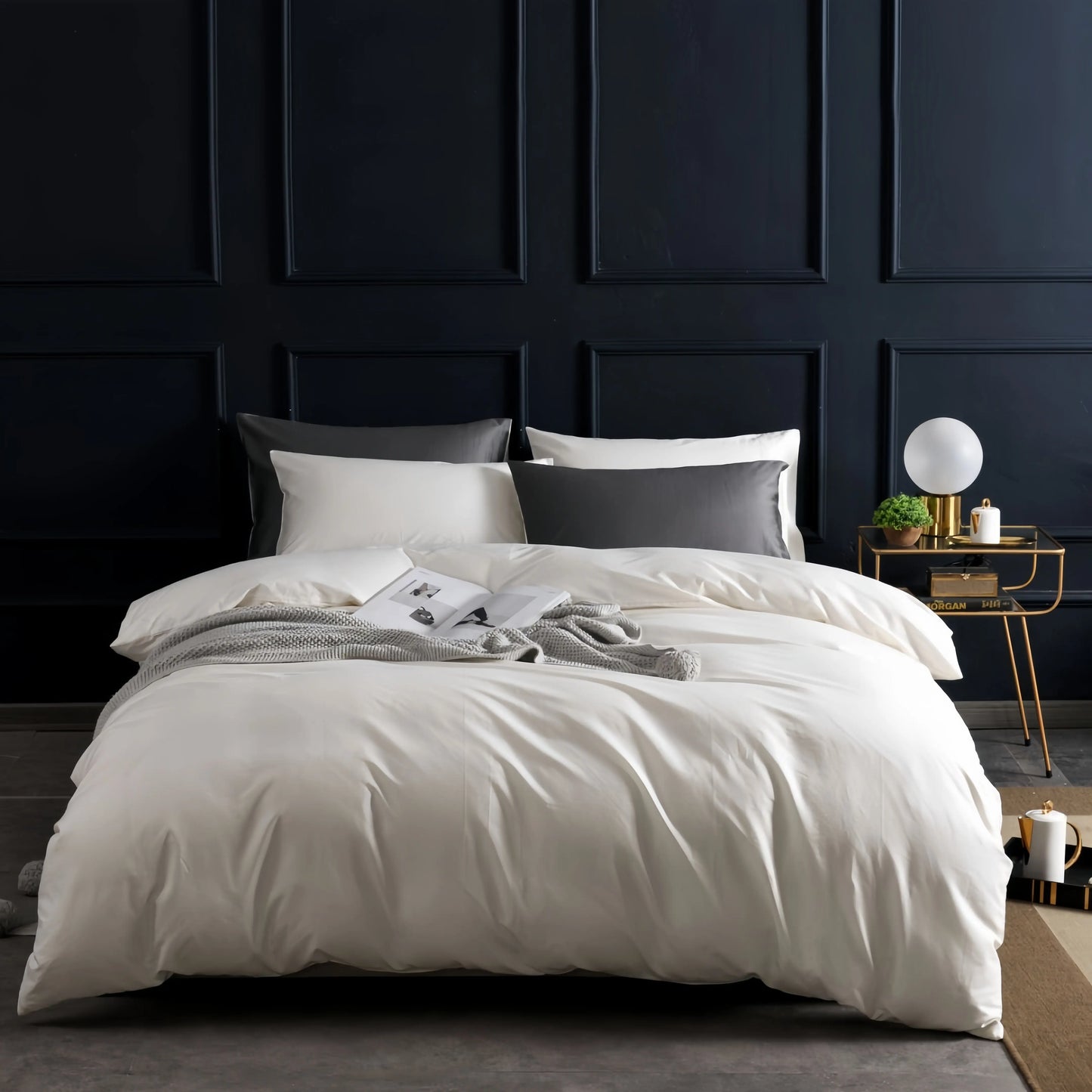 White Doona Cover Set | Cotton Sateen | Queen size and King Size with matching Pillow Case
