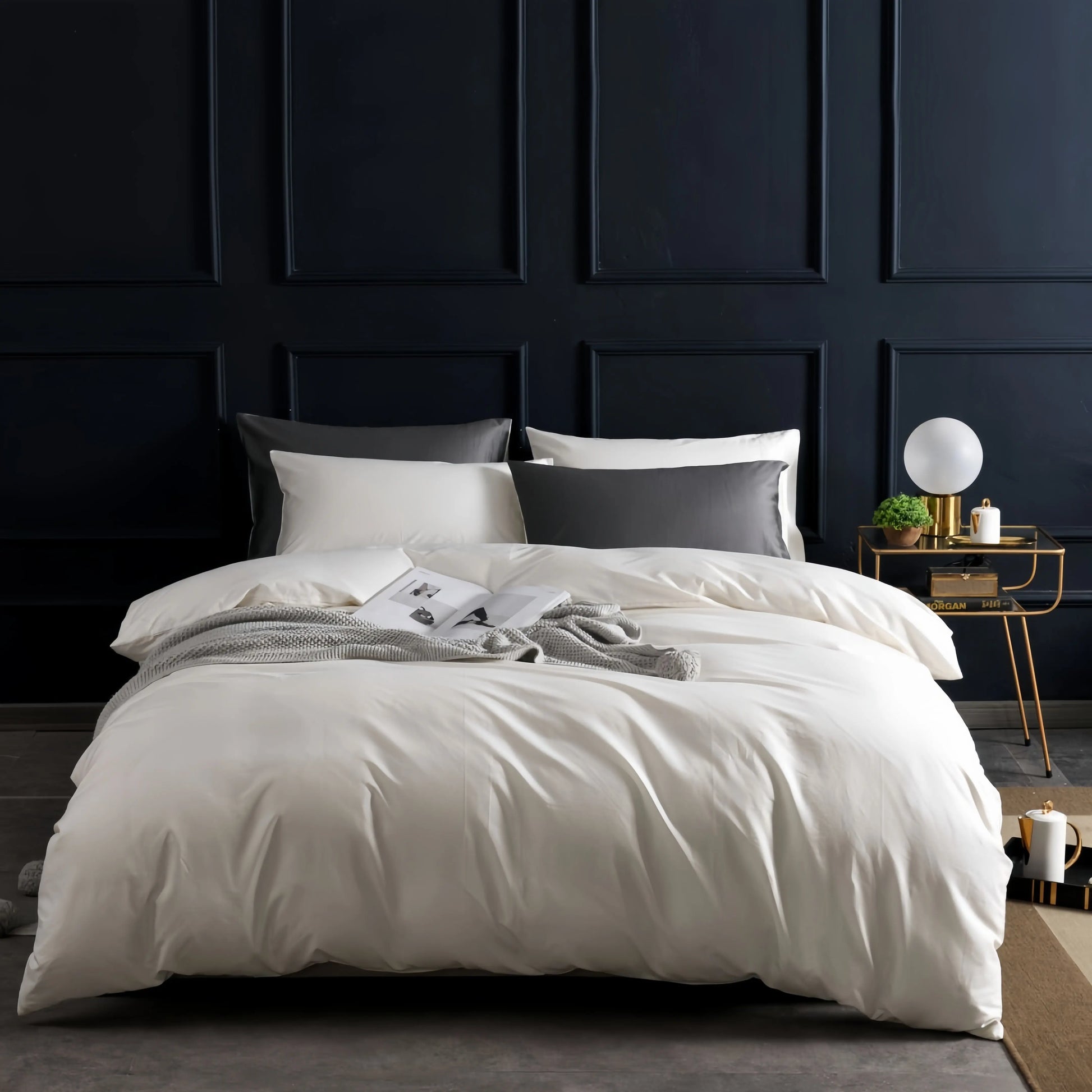 White Doona Cover Set | Cotton Sateen | Queen size and King Size with matching Pillow Case
