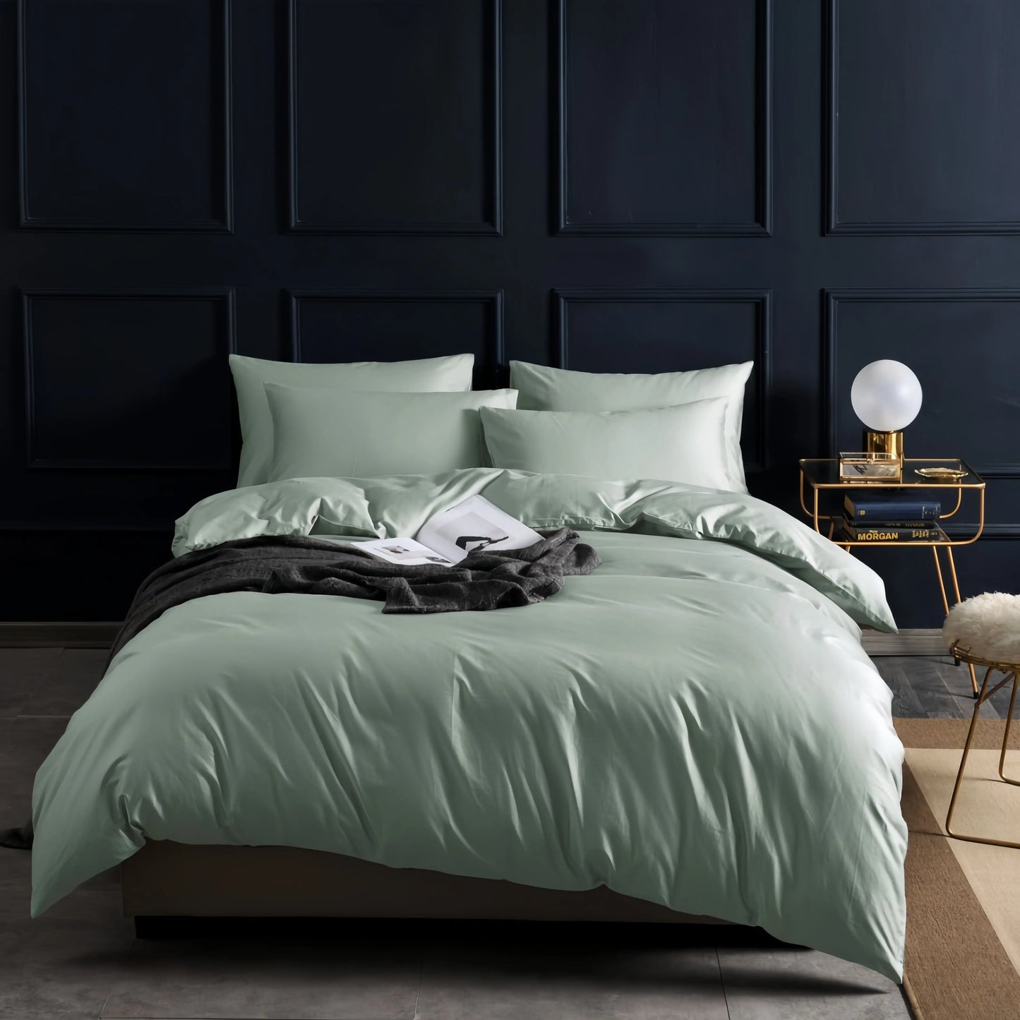 Olive Green Doona Cover Set | Cotton Sateen | Queen size and King Size with matching Pillow Case