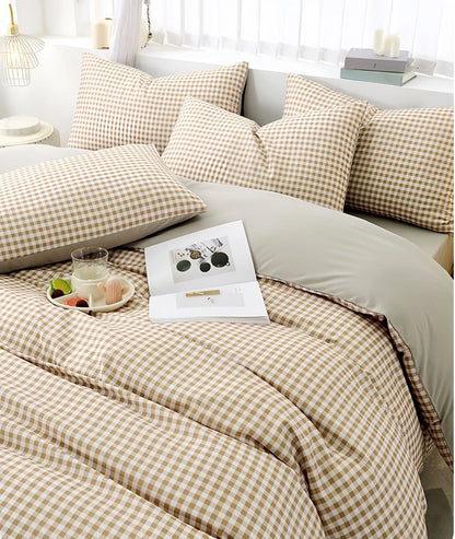 Honey Gingham Quilt Cover Set Covers 'n' Cuddles