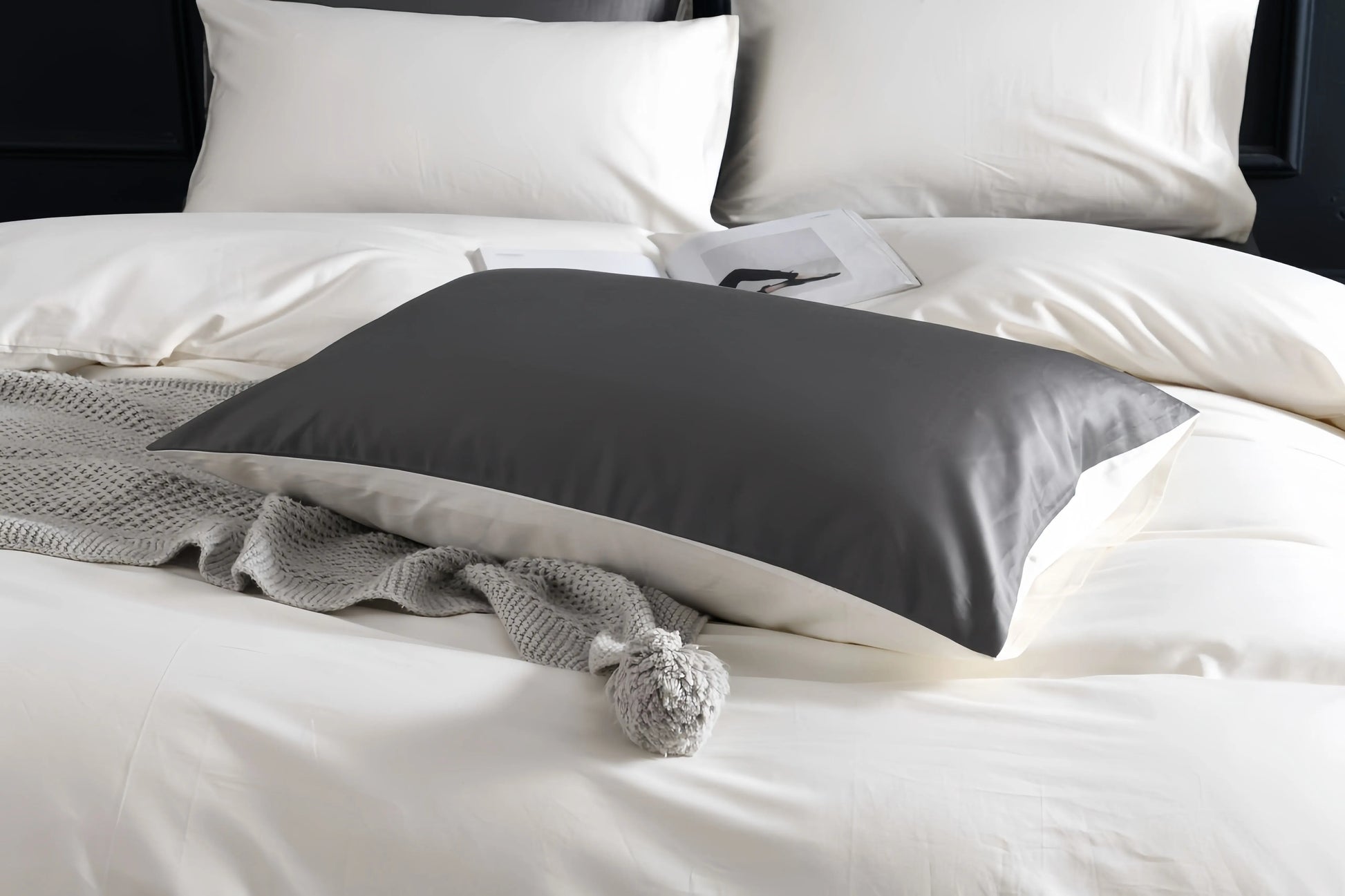 Grey Doona Cover Set | Cotton Sateen | Queen size and King Size with matching Pillow Case