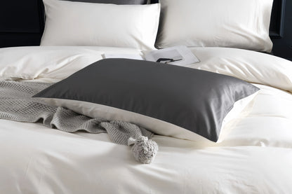 Grey Doona Cover Set | Cotton Sateen | Queen size and King Size with matching Pillow Case