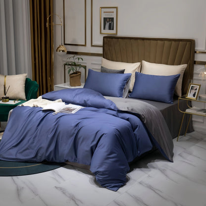 Dusk Blue Doona Cover Set | Cotton Sateen | Queen size and King Size with matching Pillow Case