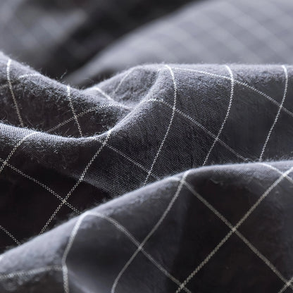 Nordi Grid Doona Cover Set 100% Cotton Queen Size and King Size with matching  pillow case