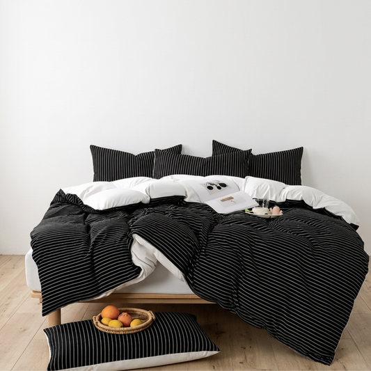Midnight Doona Cover Set | Solid Plain | Navy | Brushed Microfibre |