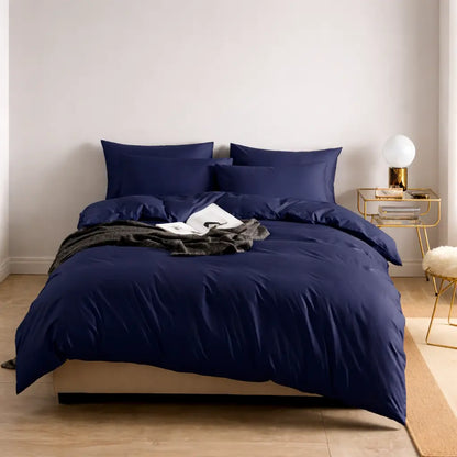 Navy Doona Cover Set | Cotton Sateen | Queen size and King Size with matching Pillow Case