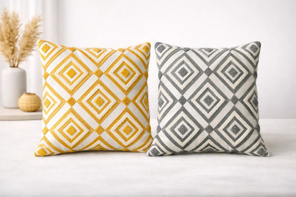Geometric Diamond Tufted Cushion Covers 'n' Cuddles