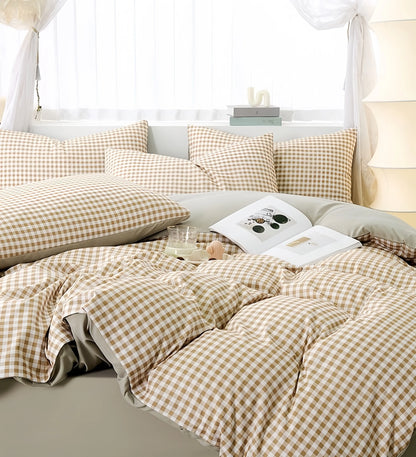 Honey Gingham Quilt Cover Set Covers 'n' Cuddles