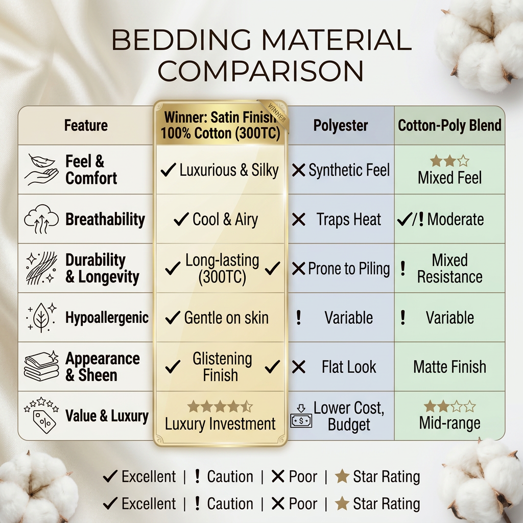 Cotton Sateen VS Polyester