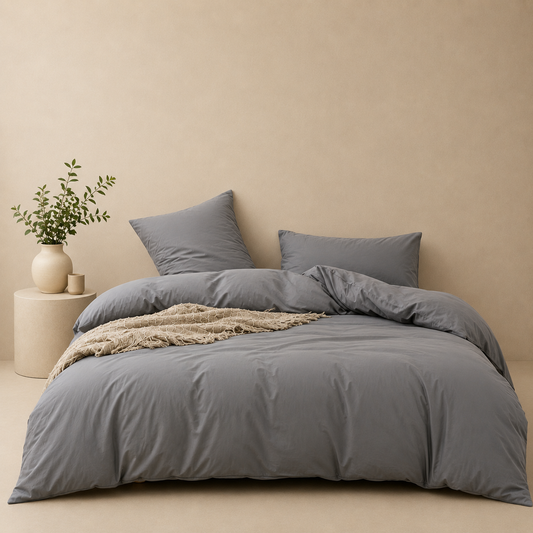Sage Cotton Doona Cover Set | Solid Sage | 100% Cotton |