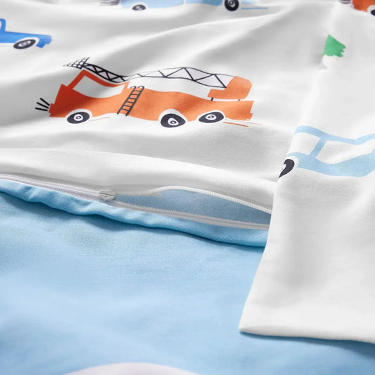 Kids Car Doona Cover Set | Cotton | Single size with a matching Pillow Case