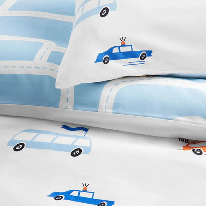 Kids Car Doona Cover Set | Cotton | Single size with a matching Pillow Case