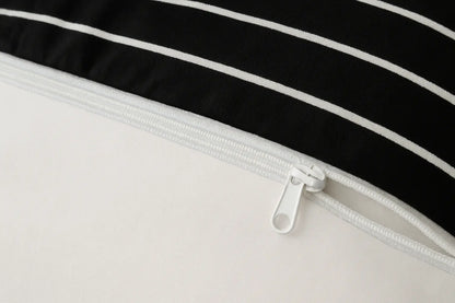 Midnight Pinstripe Doona Cover Set | Microfibre | Black and White | Queen size and King size with matching Pillow case